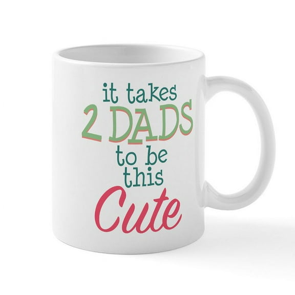 CafePress - 2 Dads To Be This Cute Mug - 11 oz Ceramic Mug - Novelty Coffee Tea Cup