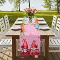 thumbnail image 4 of Table Runners 70 Inches Long Dress Scarves, Red Gnomes Farmhouse Coffee/Dining/Kitchen Table Decor, Holiday Table Runner, Valentine's Day Love Roses Leaves Ombre Pink 13x70 Inch, 4 of 9