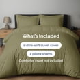 thumbnail image 3 of CGK Linens 3-Piece Premium Duvet Cover Set - King Size Soft Comforter Cover With Zipper & Matching Pillowcases, Sage Green, 3 of 7