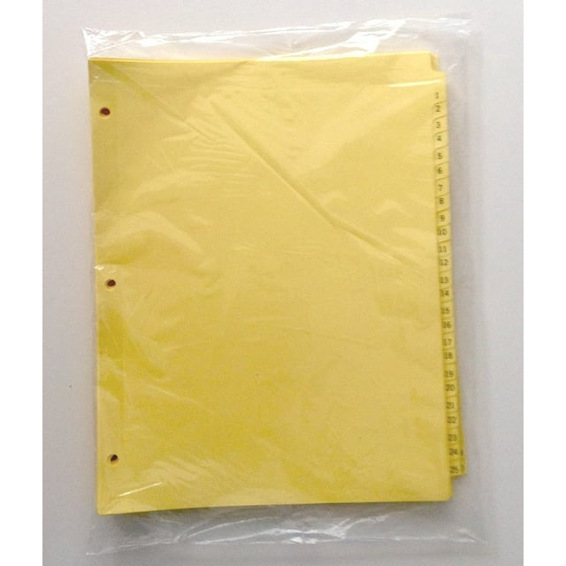 3 Ring Binder Index Dividers, Numbered 150, for 8.5 X 11 Sheets, 3