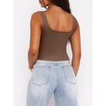 thumbnail image 4 of Womens Sleeveless Tanks Strappy Square Neck Skinny Cami Tops Basic Workout Fitness Crop Tank Top, 4 of 4