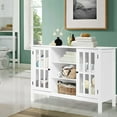 thumbnail image 6 of Gymax Wood TV Stand Entertainment Media Center Console for TV up to 50'' White, 6 of 10