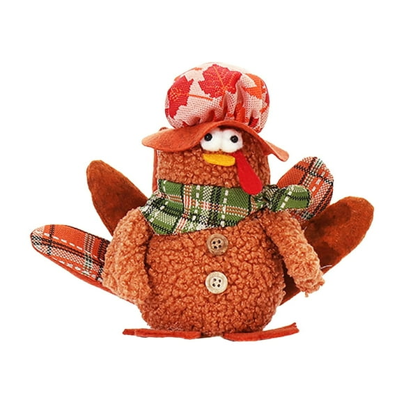 Thanksgiving  Turkey Doll Cute Turkey With Battery Powered  Desk Decoration Ornament Home DIY Craft