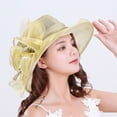 thumbnail image 4 of Dressy Hats for Women, Comdrip Organza Church Fascinator Wedding Tea Party Derby Hats for Women Flower Women's Floral Mesh Hat Sunshade Beach Hat Sun Block Hat Womens Derby Hats Khaki One Size, 4 of 5