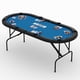 thumbnail image 1 of QinaQin Mesa de póker ovalada de 71 pulgadas para 8 jugadores, plegable con portavasos, barandal acolchado y patas colapsables, ideal para Texas Holdem o blackjack, 1 of 8