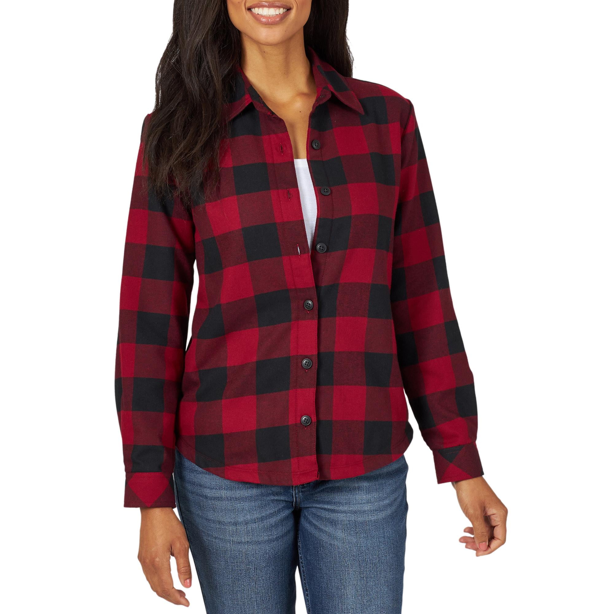 Lee Riders Women's Fleece Lined Flannel Shirt - Walmart.com