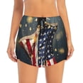 thumbnail image 3 of Uemuo North American Bald Eagle1 Pattern Women's Athletic Shorts High Waisted Running Shorts with Liner Pockets Gym Elastic Workout Shorts-, 3 of 9