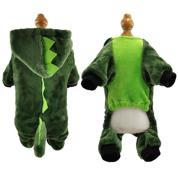 Ropa de otoño e invierno para mascotas, ropa de forro polar coral para cachorros, disfraz de dinosaurio transformador de dibujos animados para perros