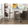 thumbnail image 2 of Set of 2 Kitchen High Bar Chairs Toweling Fabric Bar Stool Chair Height Adjustable Counter Chair with Back Swivel Barstool with Footrest for Kitchen Dining Room(Grey), 2 of 8