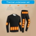 thumbnail image 4 of Winter Electric Heated Underwear Set Motorcycle Clothing Women Fleece Thermal Top Pants 30 Area Ski Heating Suit, 4 of 13