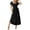 Black, variant on Maxi Dresses for Women, Square Neck Flutter Sleeve Smocked Dress with Pockets, for Various Occasions