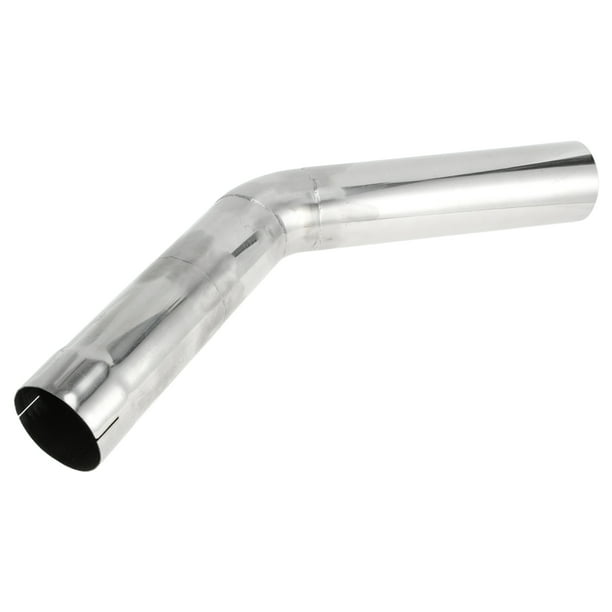 Tubo de escape de mandril cortado a 45 grados, tubería de escape personalizada para automóvil modificado, 70 mm/2.75" OD, 300 mm/12" de longitud, acero inoxidable T304, tono plateado