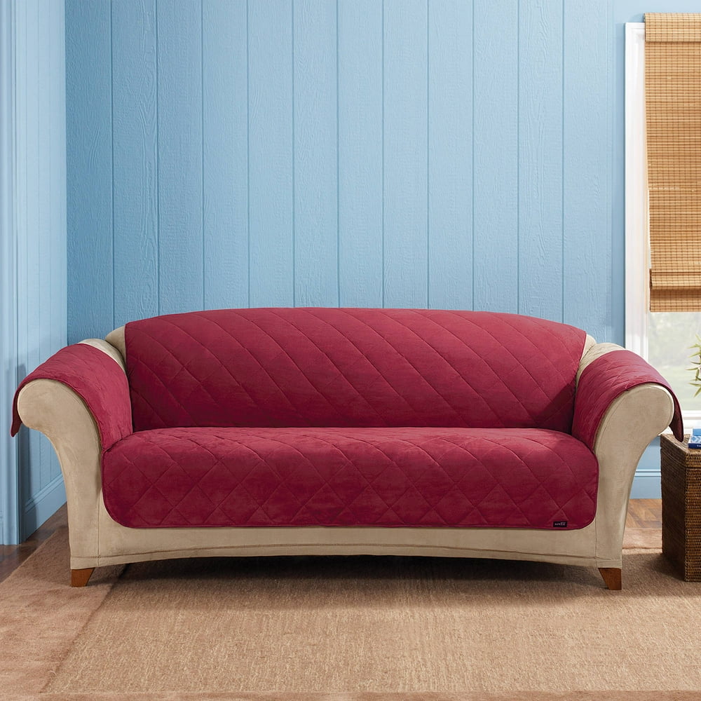 Sure Fit Soft Suede/Sherpa Reversible Pet Throw Sofa Cover Walmart