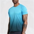 thumbnail image 2 of USNSM Workout Shirts for Men Gradient Quick Dry Athletic Gym Tee Shirts Mens Short Sleeve Running Cooling Swimming T-Shirt Blue XXXL, 2 of 7