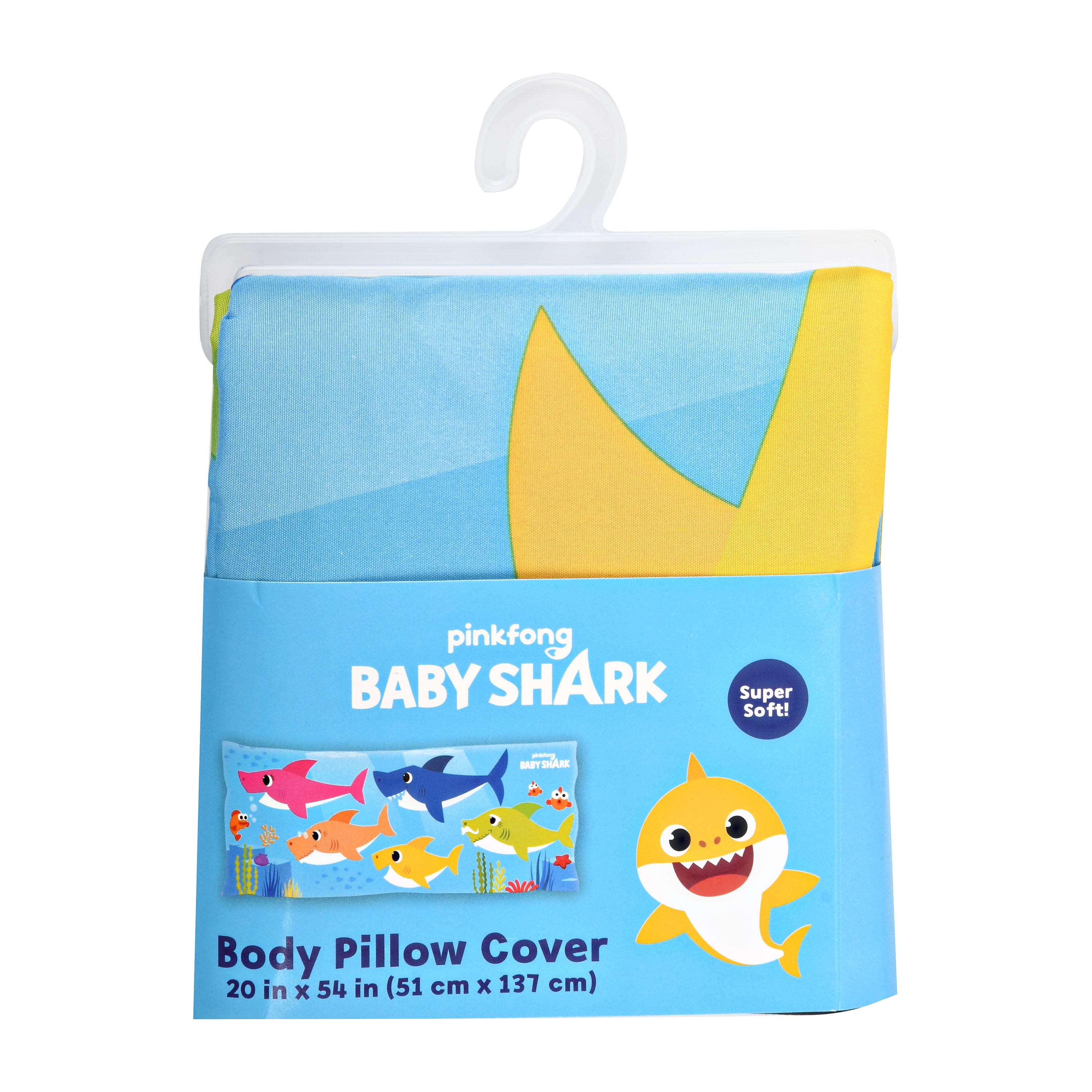 Baby Shark Kids Body Pillow Cover, Zip Closure