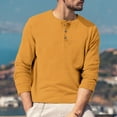 thumbnail image 7 of Inglocry Mens Long Sleeve Henley Shirts Stretch Casual 3 Button Tee Baisc Plain Soft Basic Tops For Men Ginger M, 7 of 7