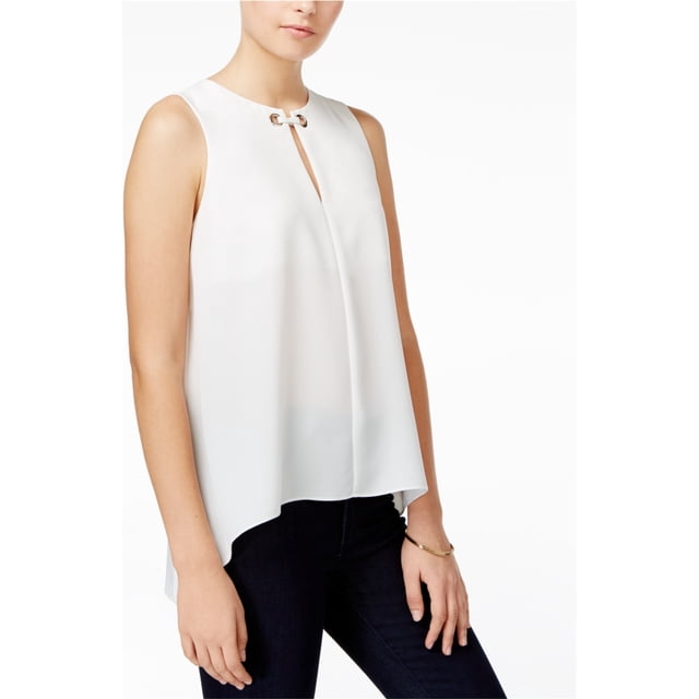 Rachel Roy Blusa elegante con abertura para mujer, color blanco roto, pequeña Rachel Roy Pull-over