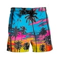 thumbnail image 3 of Men's Hawaii Printed Shorts Drawstring Elastic Waist Casual Loose Boardshorts Summer 2025 Fashion Beachwear Multicolor,M, 3 of 5