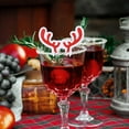 thumbnail image 2 of Décorations de Fête de Noël, Carte de Verre à Vin Rouge de Noël Décoration Chapeau du Père Noël Carte de Fête Verre à Vin Décoration Centre Commercial Restaurant, Ornements de Noël Rouges, Décoration du Père Noël, 2 of 5