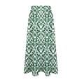 thumbnail image 7 of Summer Maxi Skirts for Women Satin Fashion Boho Long Skirt Trendy Floral High Waist A Line Beach Skirt Vacation Outfit Army Green XXL, 7 of 7