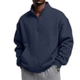 thumbnail image 2 of Mens Quarter Zip Pullover Mock Neck Sweaters Men Golf Sweatshirt Silky Sheen Soft Fabric, Long Sleeve Pullover, Stretch, Lightweight, Wrinkle-Free Loose Fit, Collared, Casual Travel Golf, 2 of 6