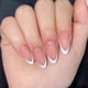 thumbnail image 4 of Uñas postizas, uñas postizas, regalos para mujeres, tamaño mediano, diseño minimalista, uñas francesas con brillo en polvo, uñas modernas, desmontables y usables, parche para uñas 24PSC, 4 of 5