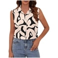 thumbnail image 3 of BRGZLK Women's Sleeveless Casual Fashion Printed Button Down Shirts Blouses Solid Casual Basic V Neck Tank Tops For Work, 3 of 6