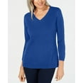 thumbnail image 2 of Karen Scott Luxsoft V Neck Sweater Aquifer S, 2 of 3