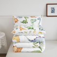 thumbnail image 5 of Manfei Dreamy Dinosaur Animals Full Size Comforter Sets,Cute Wildlife Bedding Comforter Set,White,Polkadot Reversible,3 Pieces,1 Comforter and 2 Pillowcases, 5 of 7