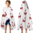 thumbnail image 3 of White Christmas Santa Pattern Hooded Bath Towel，60"x35" for Ages 3 To 12 Kids, Quick Dry Lightweight Soft Microfiber Hood Beach Towel Cover Up for Kids, 3 of 7