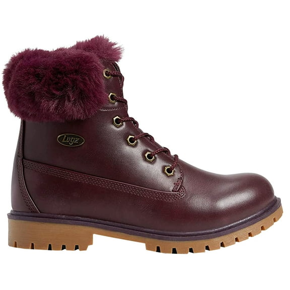 Lugz Womens Rucker Hi Faux Fur Round Toe Lace Up  Ankle Boots