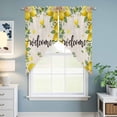 thumbnail image 6 of Swag Valance Curtains for Windows, Lemon Farmhouse Light Filtering Kitchen Curtains with Rod Pocket, Summer Fruit Botanical Beige Burlap Window Treatment Valances for Living Room, 28x36 - 2 PCS, 6 of 9