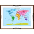 thumbnail image 5 of Art.com World Map with Big Text for Kids Art Print by Michael Tompsett, Brown Frame Wall Art, 29" x 21", 5 of 5
