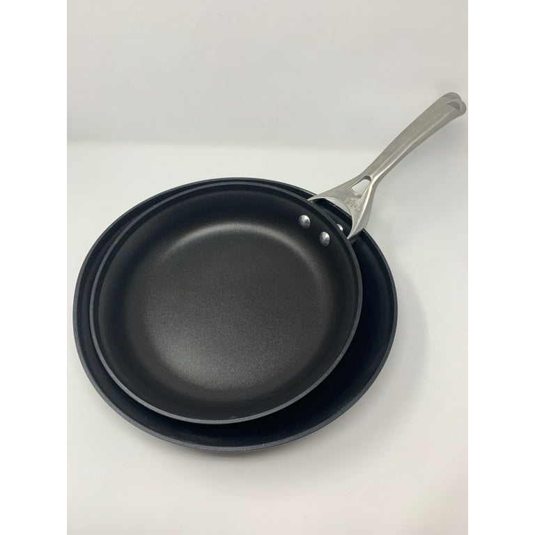 Zuhne Nonstick Cookware, Omlette Fry Pan, Stainless Steel, 8-inch, 10-inch,  and 12-inch Set, Black Excalibur Coating, PFOA-Free and Lead-Free