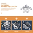 thumbnail image 3 of Miangastore Bridal Wedding Hair Comb Rhinestones Shiny Decorations 1Pcs 3.1x2.4in, 3 of 8
