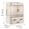 thumbnail image 2 of Makeup Storage Organizer Box with LED Mirror and Drawers,Jewelry Display Holder Rack, Cosmetics Display Case with Transparent Cover, for Bedroom Vanity Desk, 2 of 9