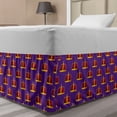 thumbnail image 1 of Crown Bed Skirt, Head Accessories Important King Style Precious Outfit Element Print, Elastic Bedskirt Dust Ruffle Wrap Around for Bedding Decor, 4 Sizes, Quartz Ruby and Earth Yellow, by Ambesonne, 1 of 2