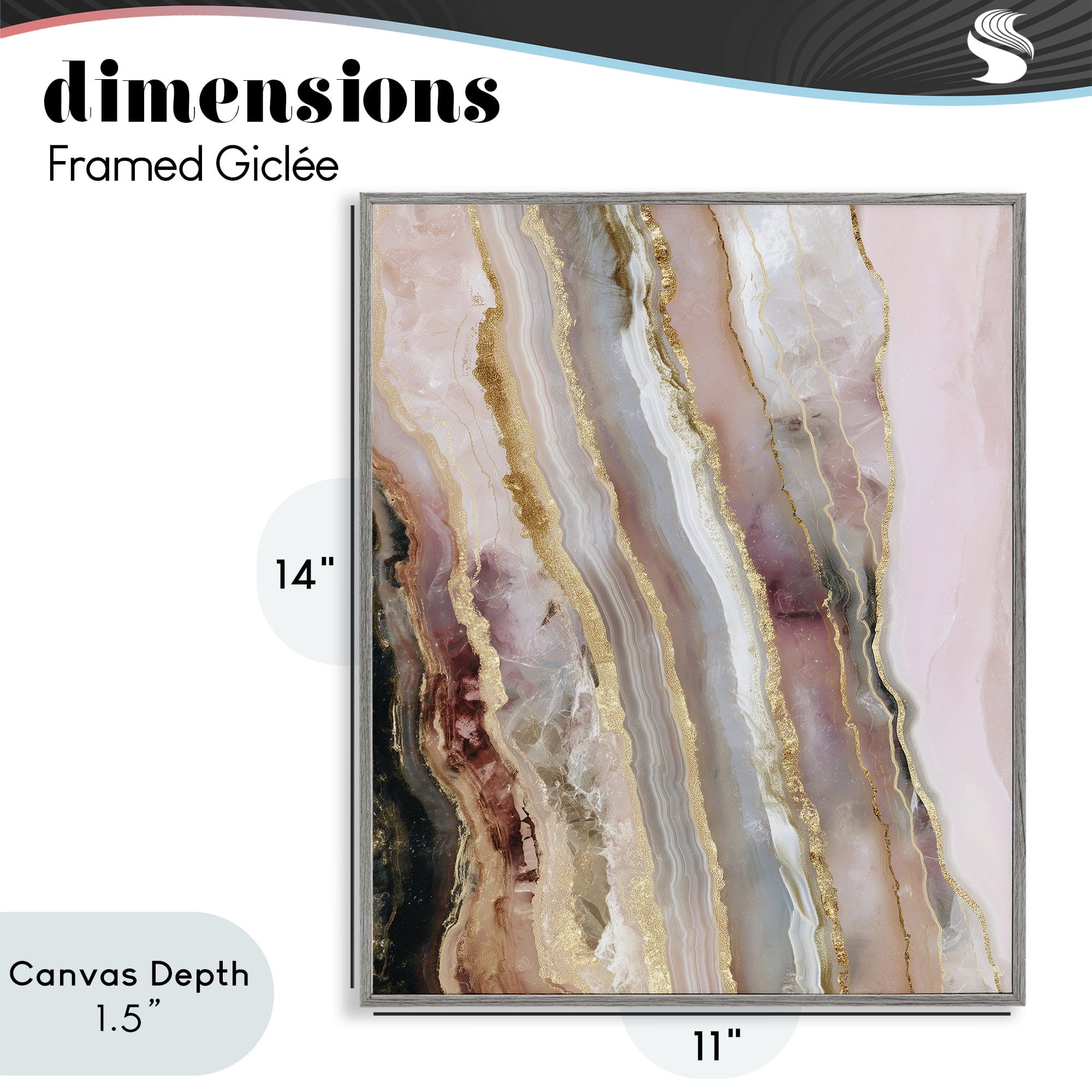 Stupell Industries Pastel Misty Gem Geode Gray Framed Giclee Art, design by Svetlana Aleynikova
