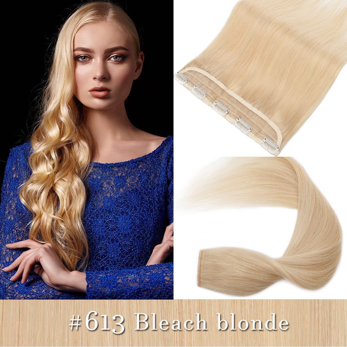 SEGO Clip in Hair Extensions Human Hair 3/4 Full Head 100% Real Remy Thick Hair Extensions Silky Straight Balayage Blonde Hair Pieces