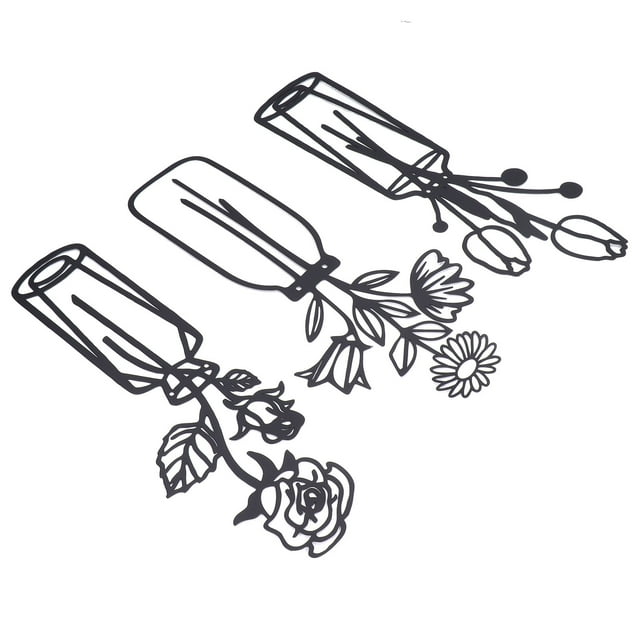 Arte de Pared, Arte de Pared de Alambre de Flores de Metal Inodoro Fácil de Instalar para interiores