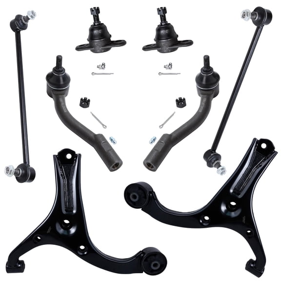 Detroit Axle - 8pc Front End Suspension Kit for 2006-2011 Hyundai Accent, Lower Control Arms Outer Tie Rods Lower Ball Joints Sway Bar Links 2007 2008 2009 2010 Replacement