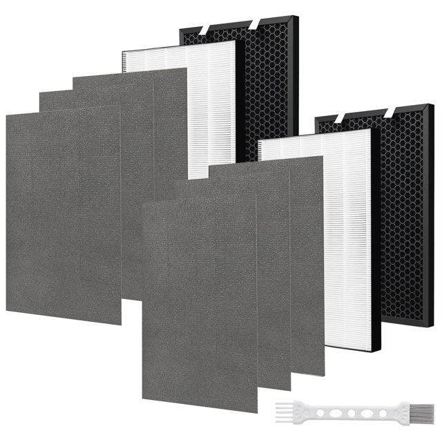 Asrhine 2 Sets Air220 Air320 Replacement Filter Compatible with Bissell Air320 Air220 2768A 2609A, 2 Filters, 6 Pre Filters and 2 Activated Carbon Fi