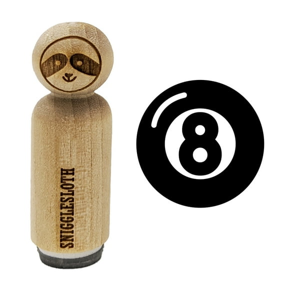8 Eight Ball Billiards Pool Rubber Stamp for Scrapbooking Crafting Stamping - Mini 1/2 Inch