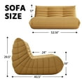thumbnail image 3 of WHGBJA Adults Bean Bag Chair Loveseat, Lazy Floor Chair Togo Sofa for Kids, High-Density Sponges Filling Gaming Bean Bag, Yellow, 3 of 9
