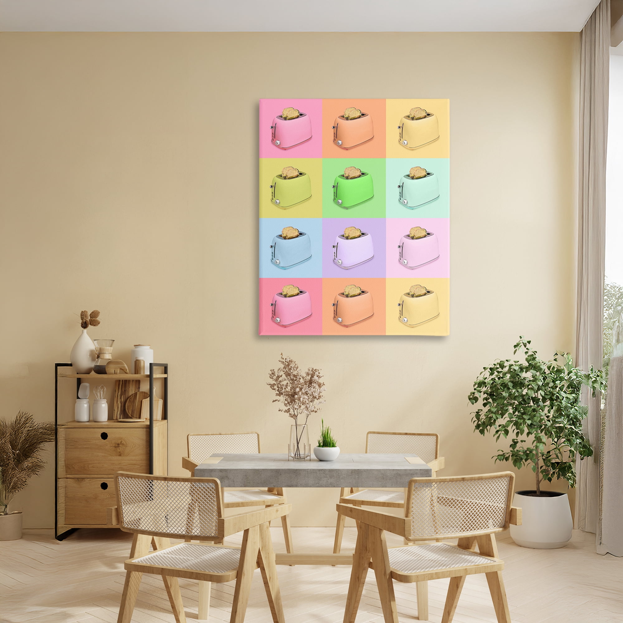 Stupell Industries Golden Disco Toaster Collage Canvas Wall Art, design by LISH Creative