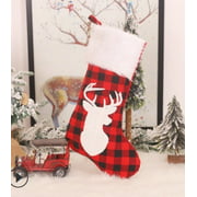 Christmas Socks, Cute Plaid Socks Candy Bag Christmas Decorations for Home Office