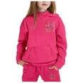 thumbnail image 2 of Tiijoy Tween Girls Fleece Lined Tracksuit Letter Print Hoodie Joggers Set, Sizes 12-13, 2 of 4