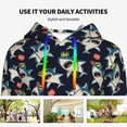 thumbnail image 4 of Wukai Cartoon Sharks Print Womens Hoodies Fleece Sweatshirts Long Sleeve Sweaters Pullover Fall Outfits Winter Clothes-Medium, 4 of 7