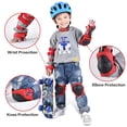 thumbnail image 2 of Rodilleras, coderas y protectores para niños, para patinaje, ciclismo, bicicleta, patinaje sobre ruedas, patinete, equipo de protección 3 en 1 para niños y niñas de 3 a 7 años, 2 of 6