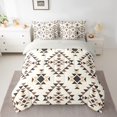 thumbnail image 2 of Homewish Boho Aztec 7-Piece Twin Bedding Sets,Retro Geometric Triangle Bedding Comforter Set,Beige Black Brown Sheet Sets For Girl Boy,Ultra Soft Home Decor Reversible, 2 of 8